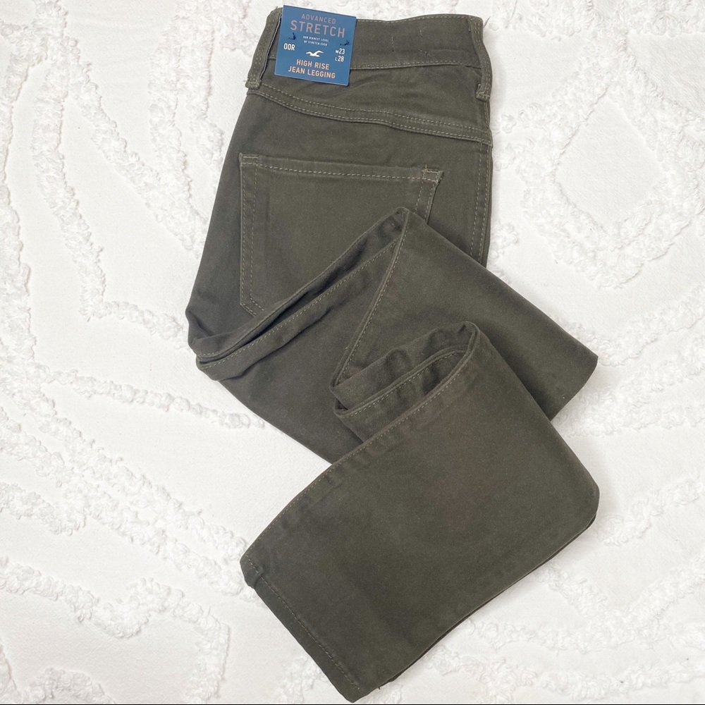 NWT HOLLISTER Hunter Green High Rise Jean Legging